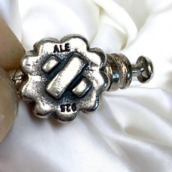 Pandora Christmas Tree Charm & Snake Chain Bracelet Sterling Silver Retired 7.0” - Picture 6 of 7